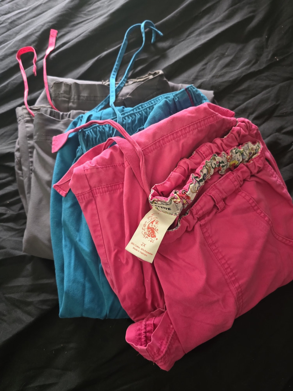 Scrubs Pants- Hot Pink, Teal, and Gray